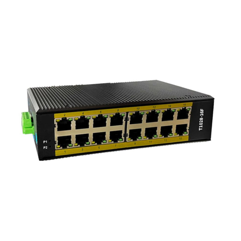 Industrial 16-port Unmanaged Ethernet Switch T1028-16F