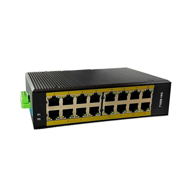 Industrial 16-port Unmanaged Ethernet Switch T1028-16G