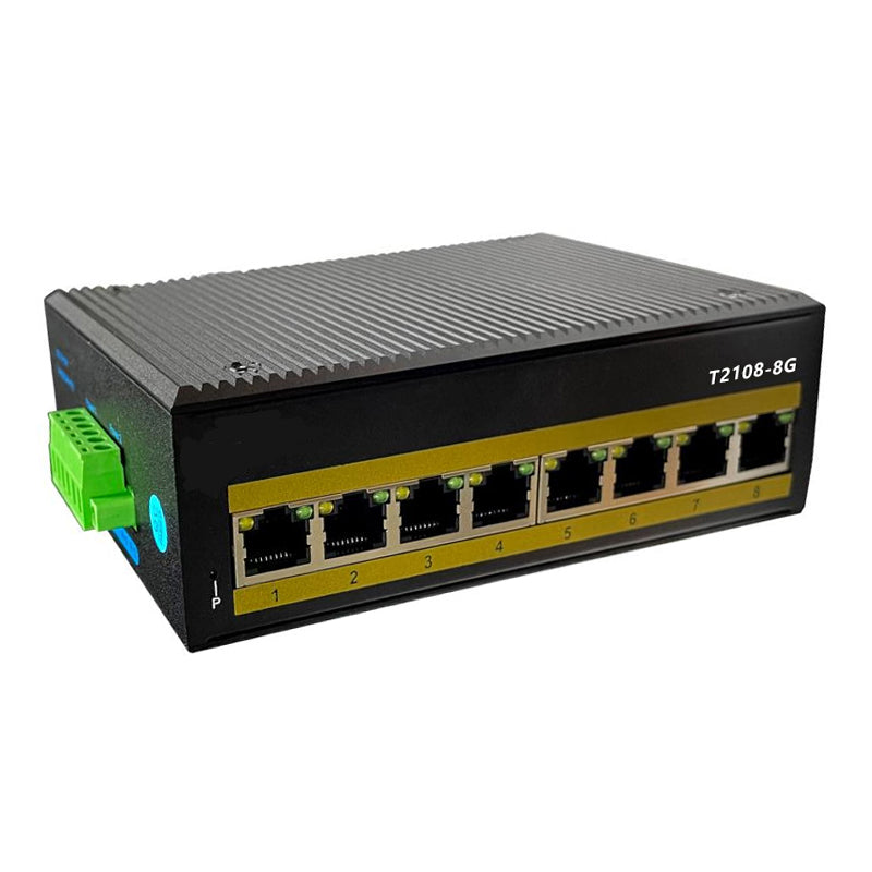 Industrial 8-port Unmanaged Ethernet Switch T2108-8G